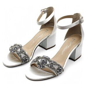 Mel Womens Rhinestone Block Heel Pumps